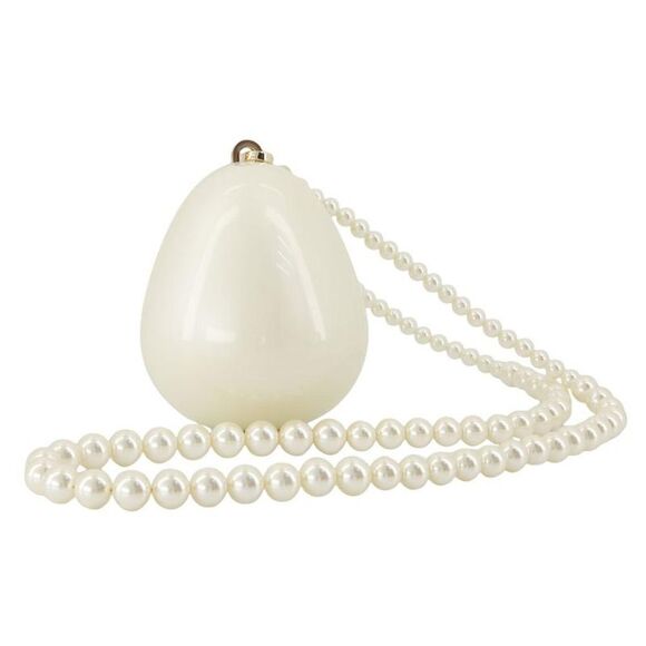 Simone Rocha Egg Clutch Pearl Strap Women white | white Crossbody Bags - Picture 1 of 2
